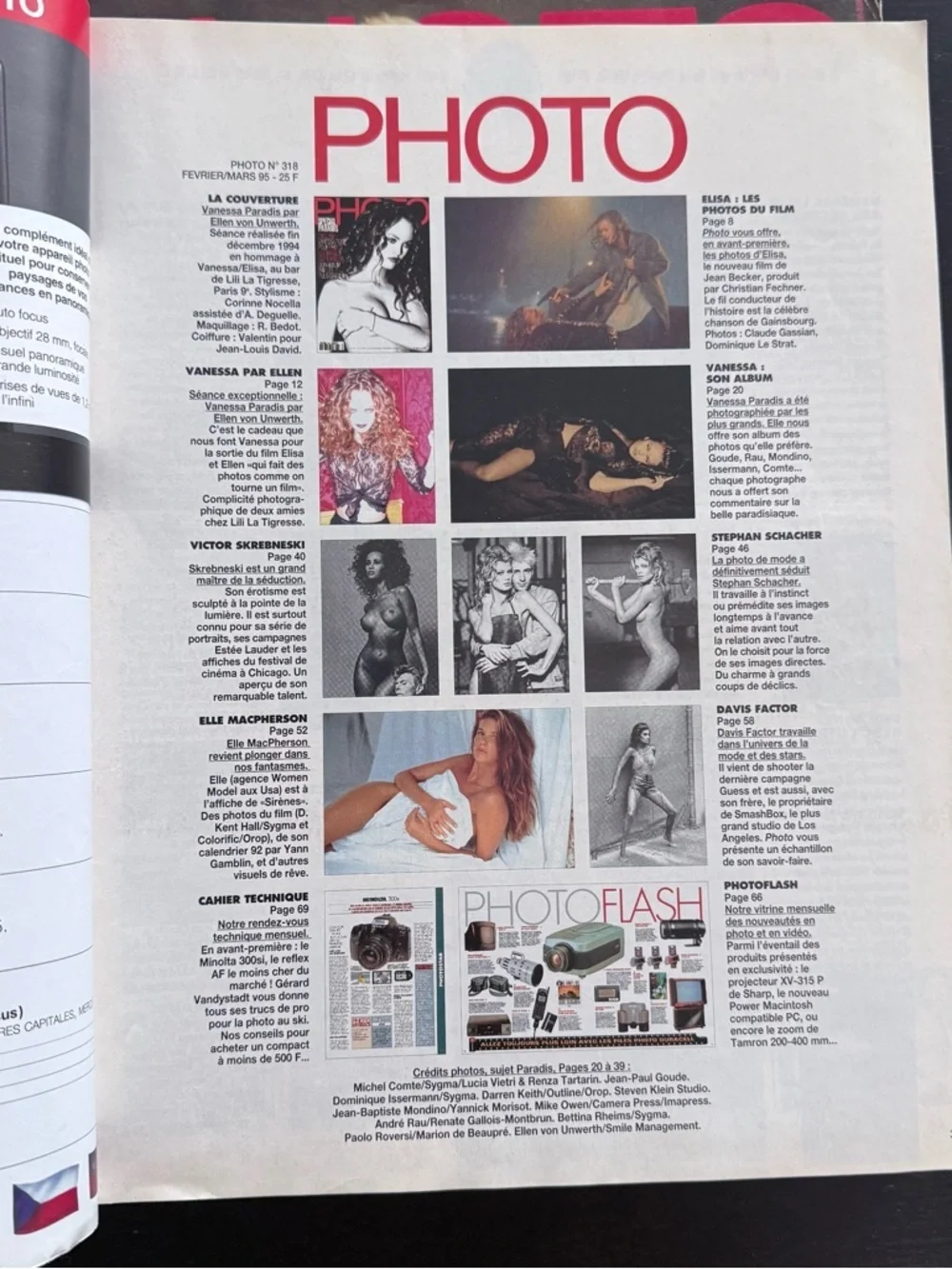 PHOTO 318 Factor Nottoli Skrebneski Schacher Macpherson Vanessa Paradis Unwerth